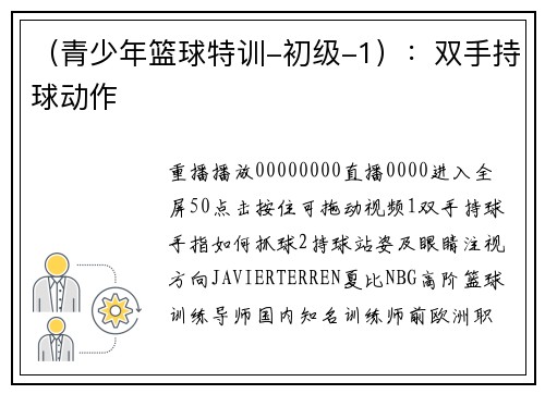 （青少年篮球特训-初级-1）：双手持球动作